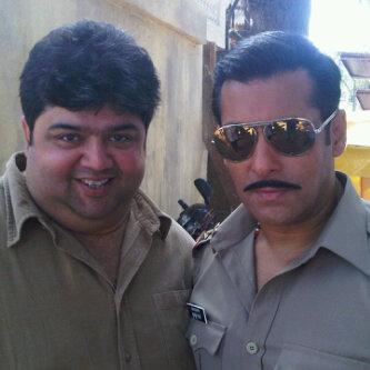 Salman Khan on the sets of DABANGG 2 